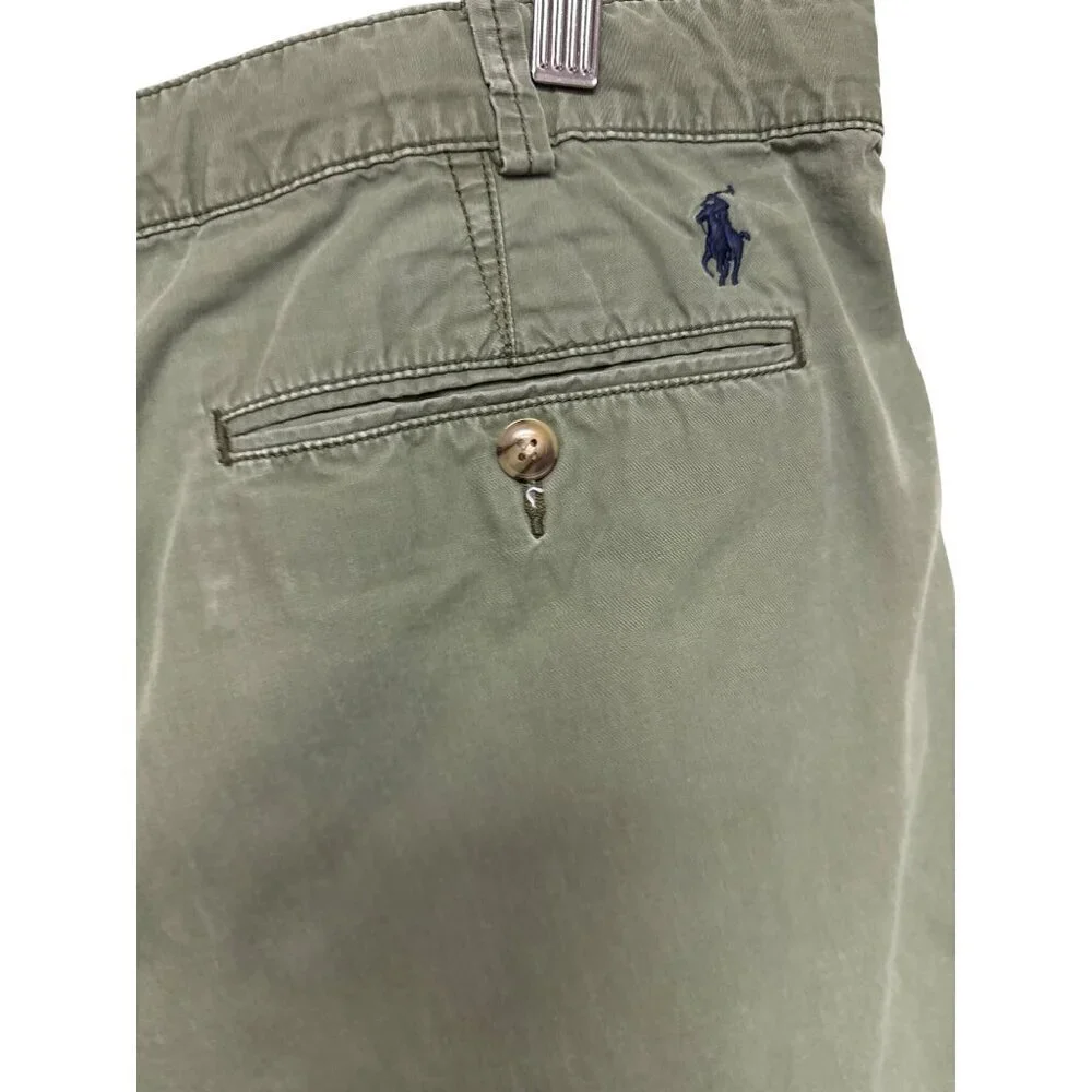 Polo Ralph Lauren Men's Shorts Chino Green Relaxed Fit Drawstring Preppy Size 35